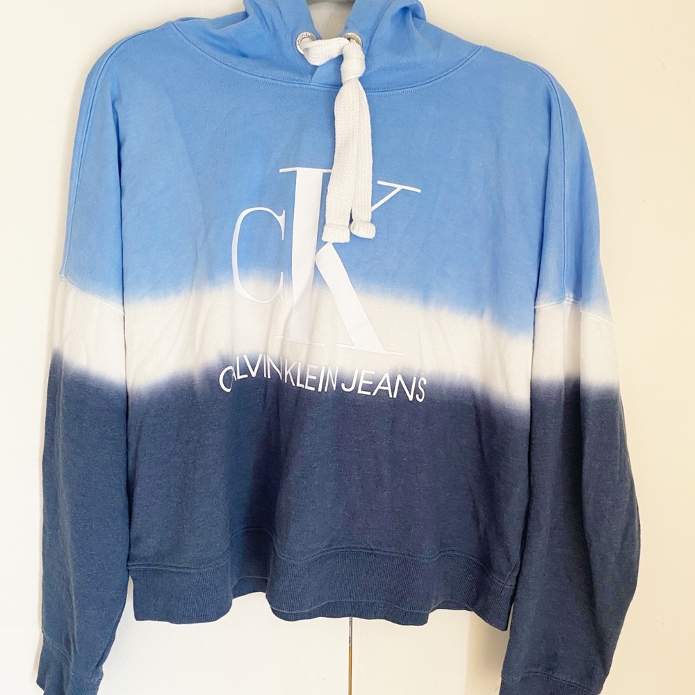 Calvin Klein cropped hoodie tie dye size Large